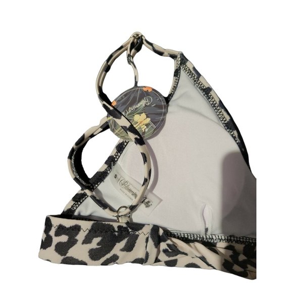 Blooming Jelly Black & White Cheetah Bikini bathing suit w/ Adjustable Straps SM - Picture 3 of 4